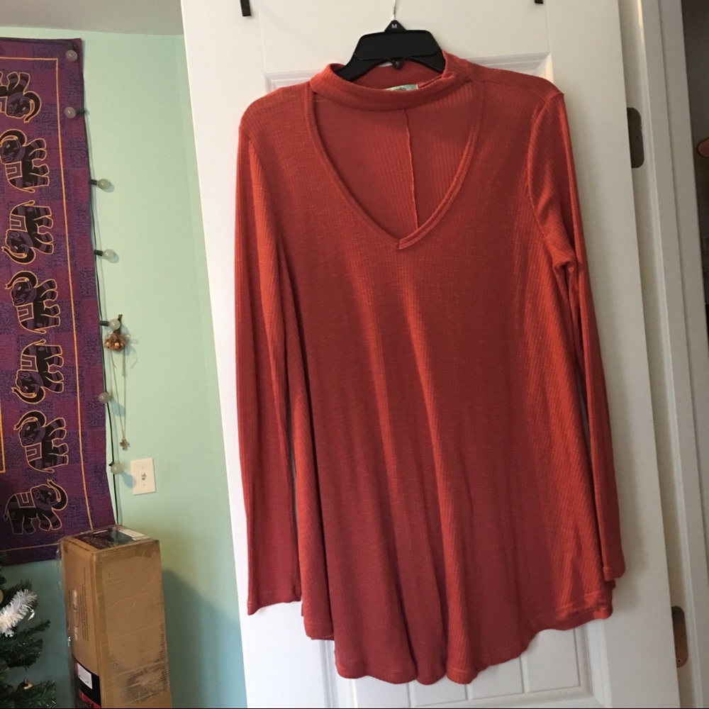 High Neck Cut-Out Shirt